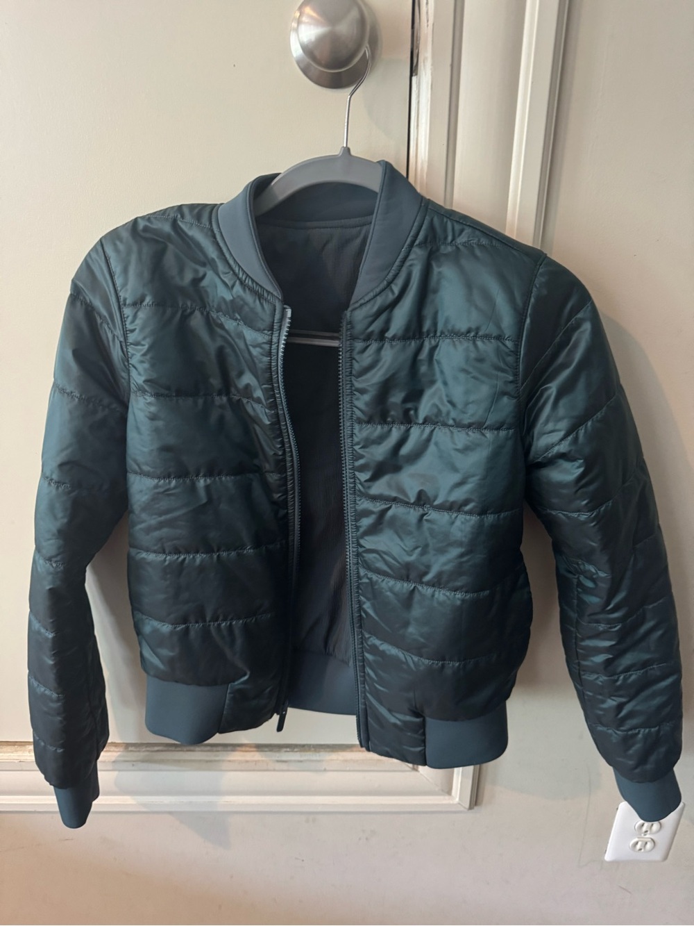 lululemon athletica Teal Quilted Bomber Jacket- Reversible